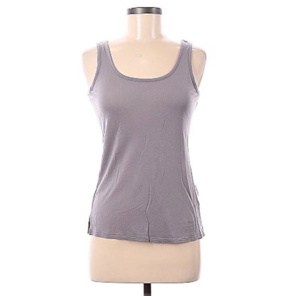 White + Warren 100% Tencel Purple Gray Tank Top